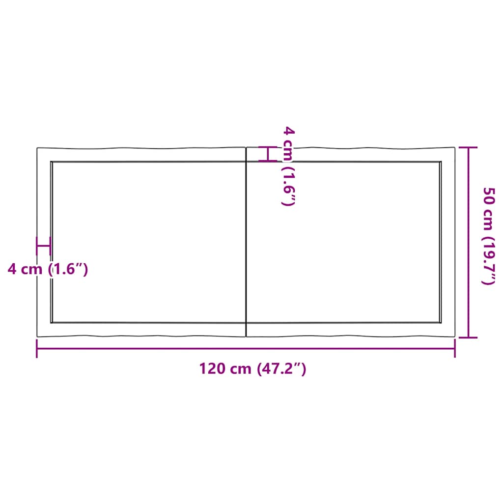 Tafelblad natuurlijke rand 120x50x(2-6)cm eikenhout lichtbruin is nu te koop bij PeponiXL, paradijselijk wonen!