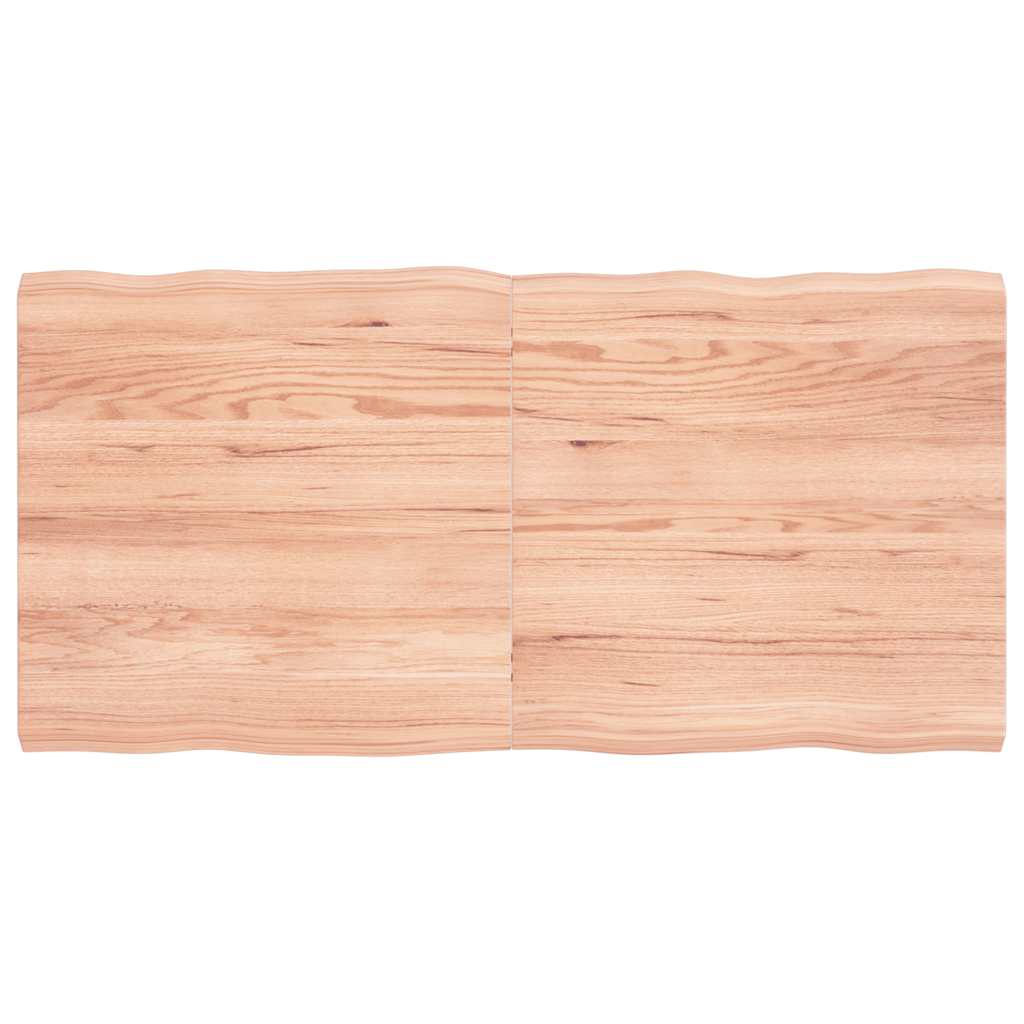 Tafelblad natuurlijke rand 120x60x(2-4)cm eikenhout lichtbruin is nu te koop bij PeponiXL, paradijselijk wonen!