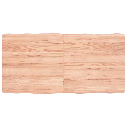 Tafelblad natuurlijke rand 120x60x(2-4)cm eikenhout lichtbruin is nu te koop bij PeponiXL, paradijselijk wonen!