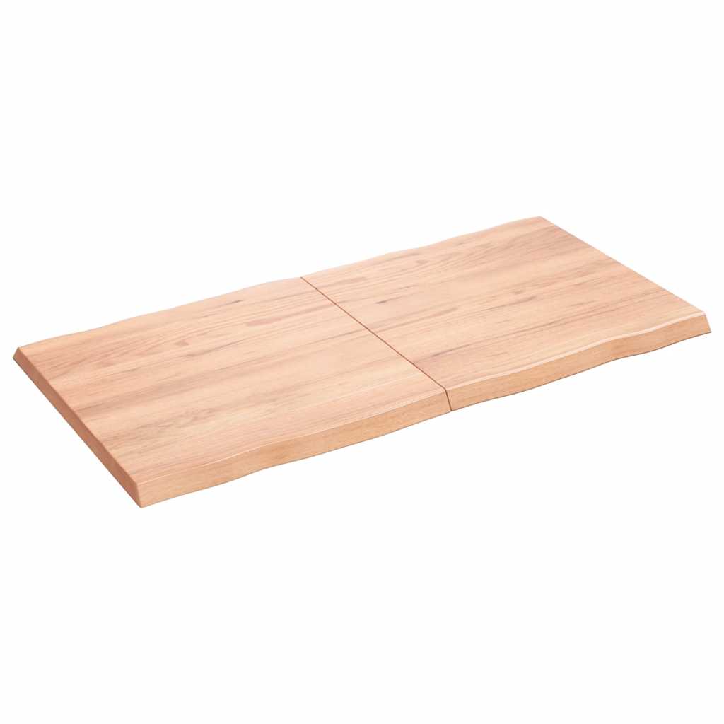 Tafelblad natuurlijke rand 120x60x(2-4)cm eikenhout lichtbruin is nu te koop bij PeponiXL, paradijselijk wonen!