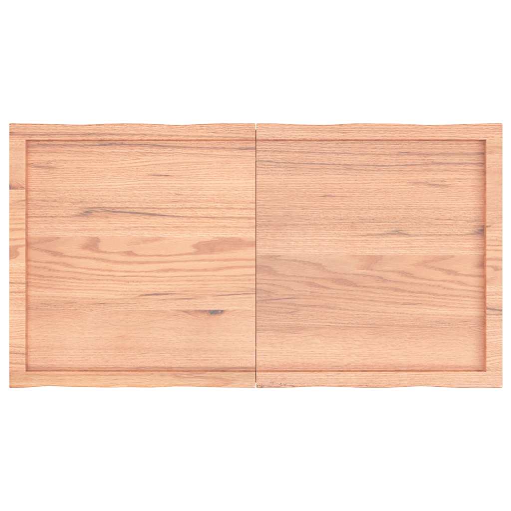 Tafelblad natuurlijke rand 120x60x(2-4)cm eikenhout lichtbruin is nu te koop bij PeponiXL, paradijselijk wonen!