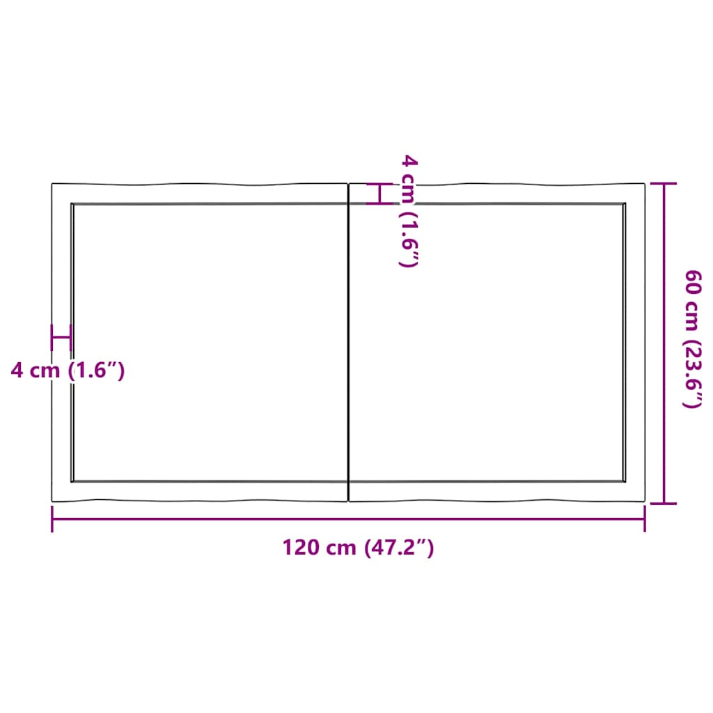 Tafelblad natuurlijke rand 120x60x(2-4)cm eikenhout lichtbruin is nu te koop bij PeponiXL, paradijselijk wonen!
