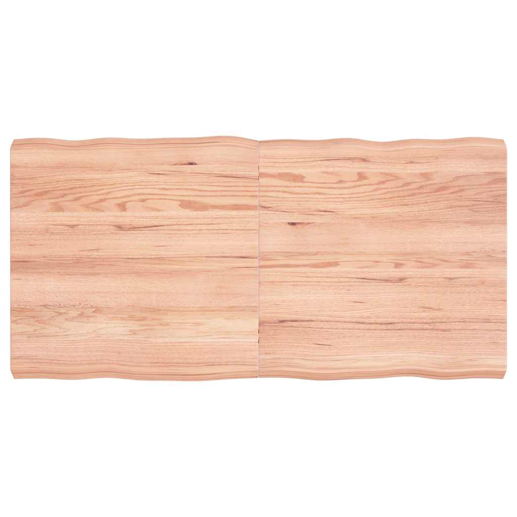 Tafelblad natuurlijke rand 120x60x(2-6)cm eikenhout lichtbruin is nu te koop bij PeponiXL, paradijselijk wonen!