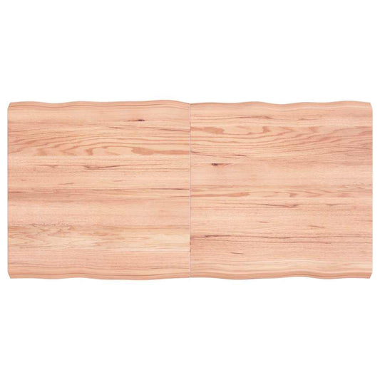 Tafelblad natuurlijke rand 120x60x(2-6)cm eikenhout lichtbruin is nu te koop bij PeponiXL, paradijselijk wonen!