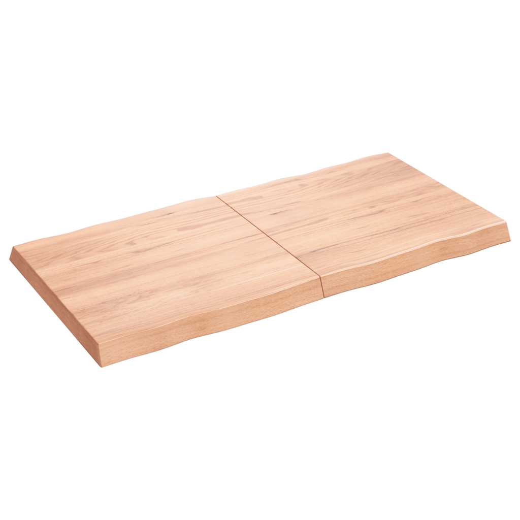 Tafelblad natuurlijke rand 120x60x(2-6)cm eikenhout lichtbruin is nu te koop bij PeponiXL, paradijselijk wonen!