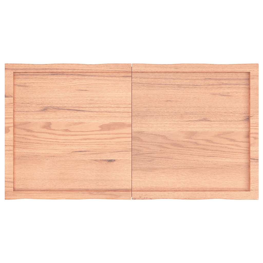 Tafelblad natuurlijke rand 120x60x(2-6)cm eikenhout lichtbruin is nu te koop bij PeponiXL, paradijselijk wonen!