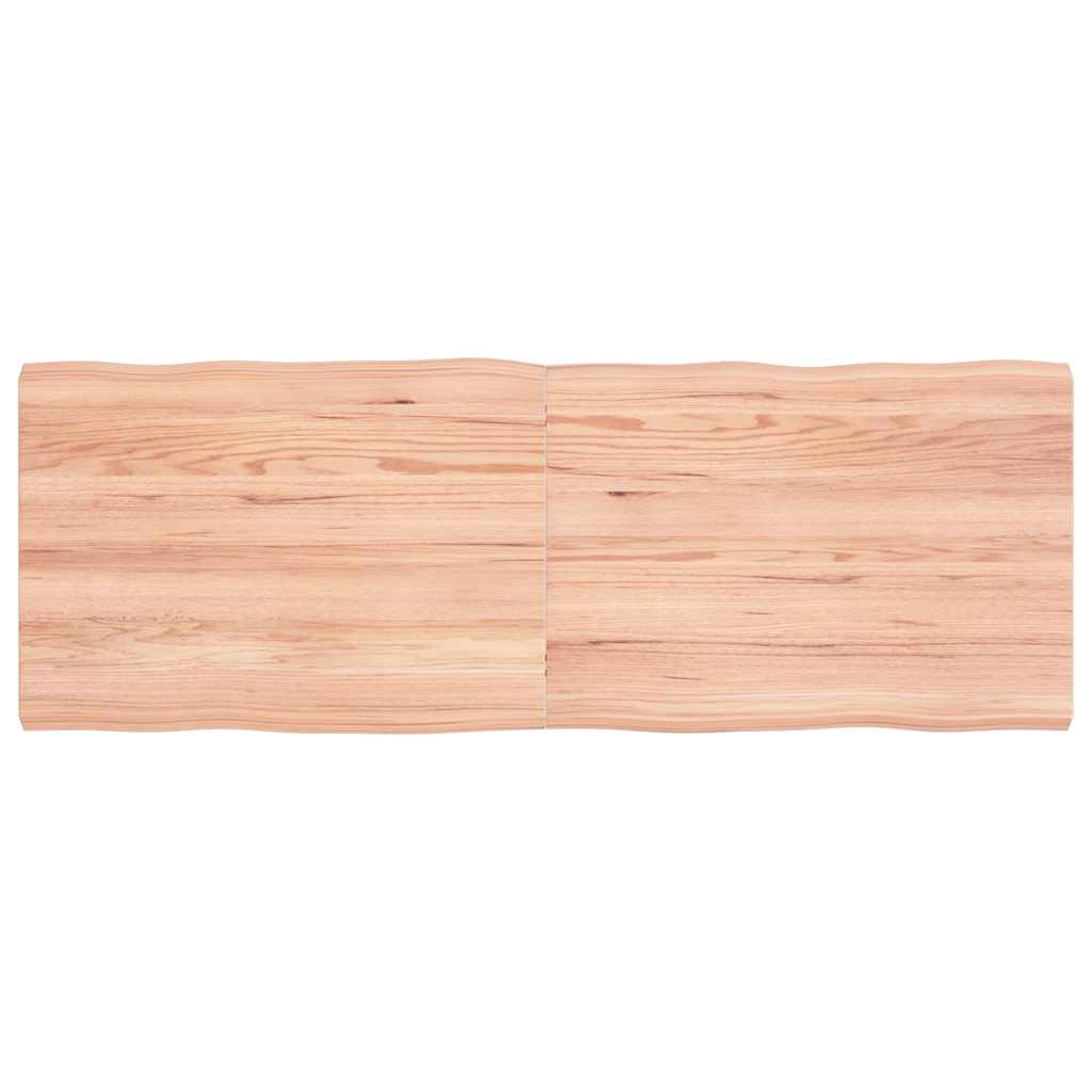 Tafelblad natuurlijke rand 140x50x(2-4) cm eikenhout lichtbruin is nu te koop bij PeponiXL, paradijselijk wonen!