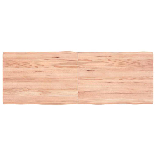 Tafelblad natuurlijke rand 140x50x(2-4) cm eikenhout lichtbruin is nu te koop bij PeponiXL, paradijselijk wonen!