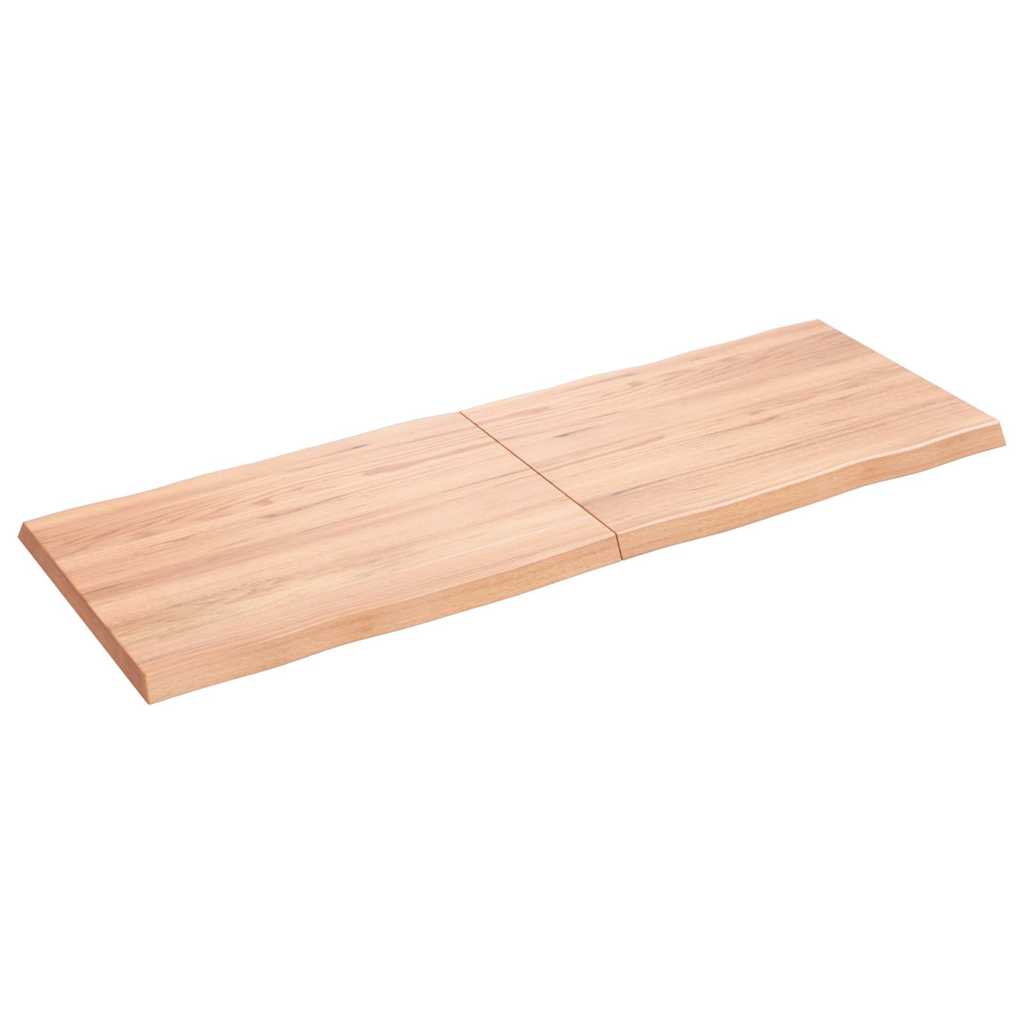 Tafelblad natuurlijke rand 140x50x(2-4) cm eikenhout lichtbruin is nu te koop bij PeponiXL, paradijselijk wonen!