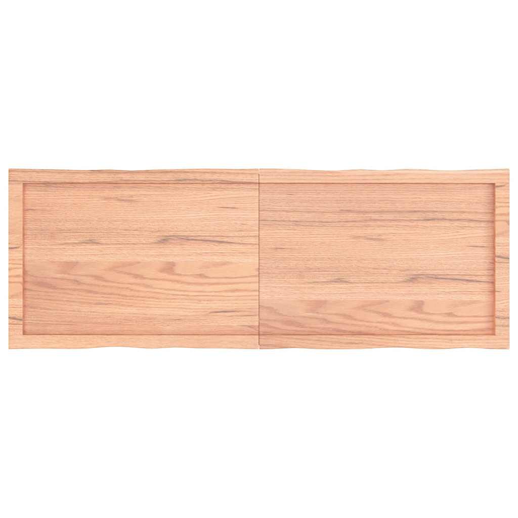 Tafelblad natuurlijke rand 140x50x(2-4) cm eikenhout lichtbruin is nu te koop bij PeponiXL, paradijselijk wonen!