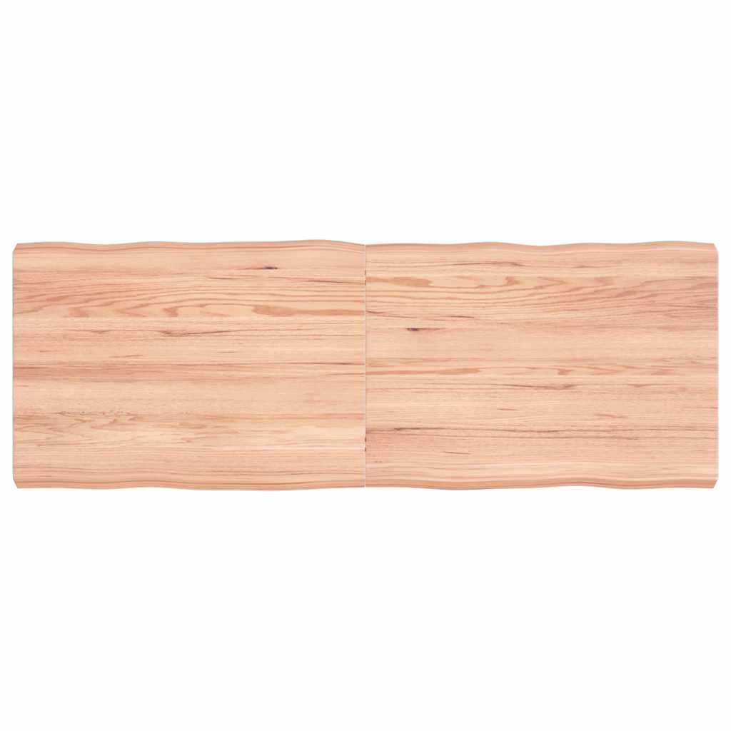 Tafelblad natuurlijke rand 140x50x(2-6) cm eikenhout lichtbruin is nu te koop bij PeponiXL, paradijselijk wonen!