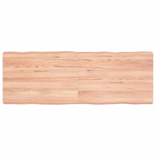 Tafelblad natuurlijke rand 140x50x(2-6) cm eikenhout lichtbruin is nu te koop bij PeponiXL, paradijselijk wonen!