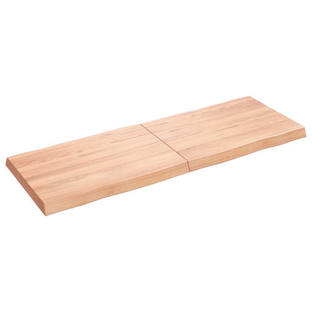 Tafelblad natuurlijke rand 140x50x(2-6) cm eikenhout lichtbruin is nu te koop bij PeponiXL, paradijselijk wonen!