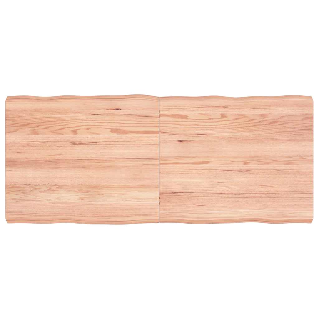 Tafelblad natuurlijke rand 140x60x(2-6) cm eikenhout lichtbruin is nu te koop bij PeponiXL, paradijselijk wonen!