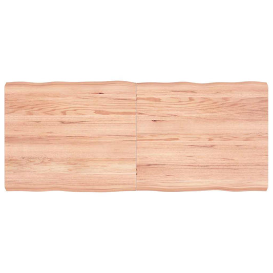 Tafelblad natuurlijke rand 140x60x(2-6) cm eikenhout lichtbruin is nu te koop bij PeponiXL, paradijselijk wonen!