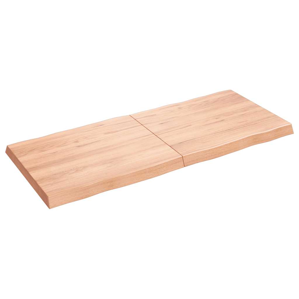 Tafelblad natuurlijke rand 140x60x(2-6) cm eikenhout lichtbruin is nu te koop bij PeponiXL, paradijselijk wonen!