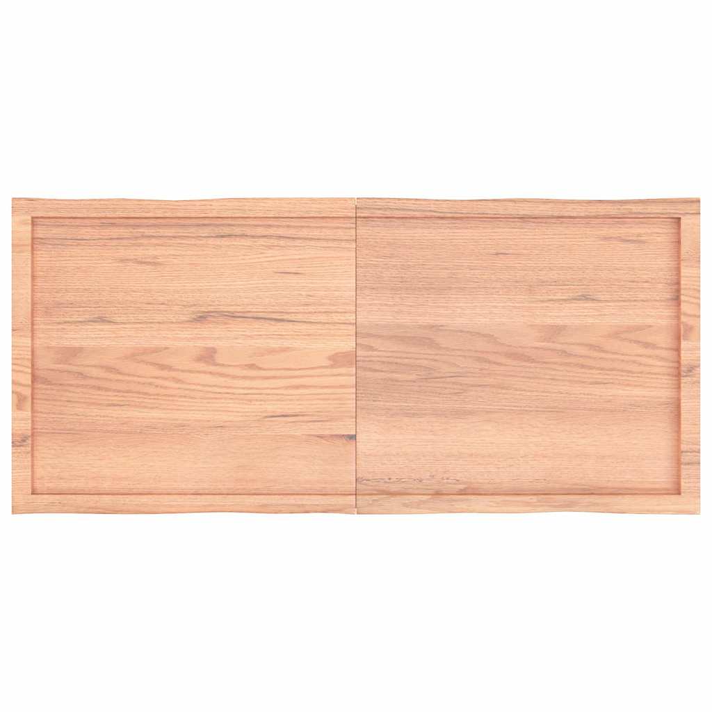 Tafelblad natuurlijke rand 140x60x(2-6) cm eikenhout lichtbruin is nu te koop bij PeponiXL, paradijselijk wonen!