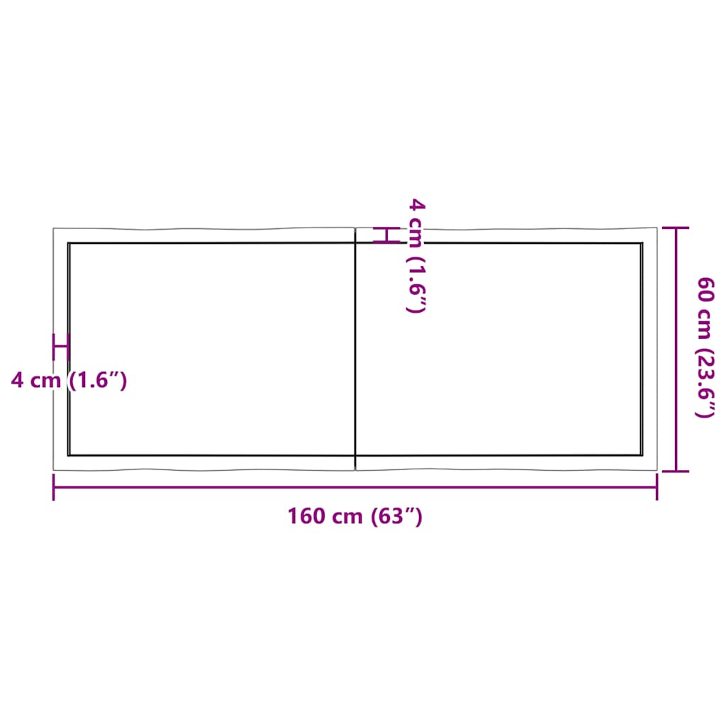 Tafelblad natuurlijke rand 160x60x(2-4) cm eikenhout lichtbruin is nu te koop bij PeponiXL, paradijselijk wonen!