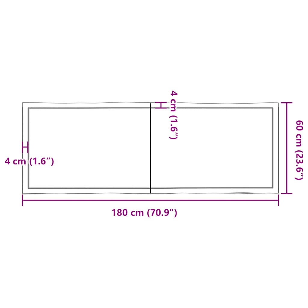 Tafelblad natuurlijke rand 180x60x(2-4) cm eikenhout lichtbruin is nu te koop bij PeponiXL, paradijselijk wonen!