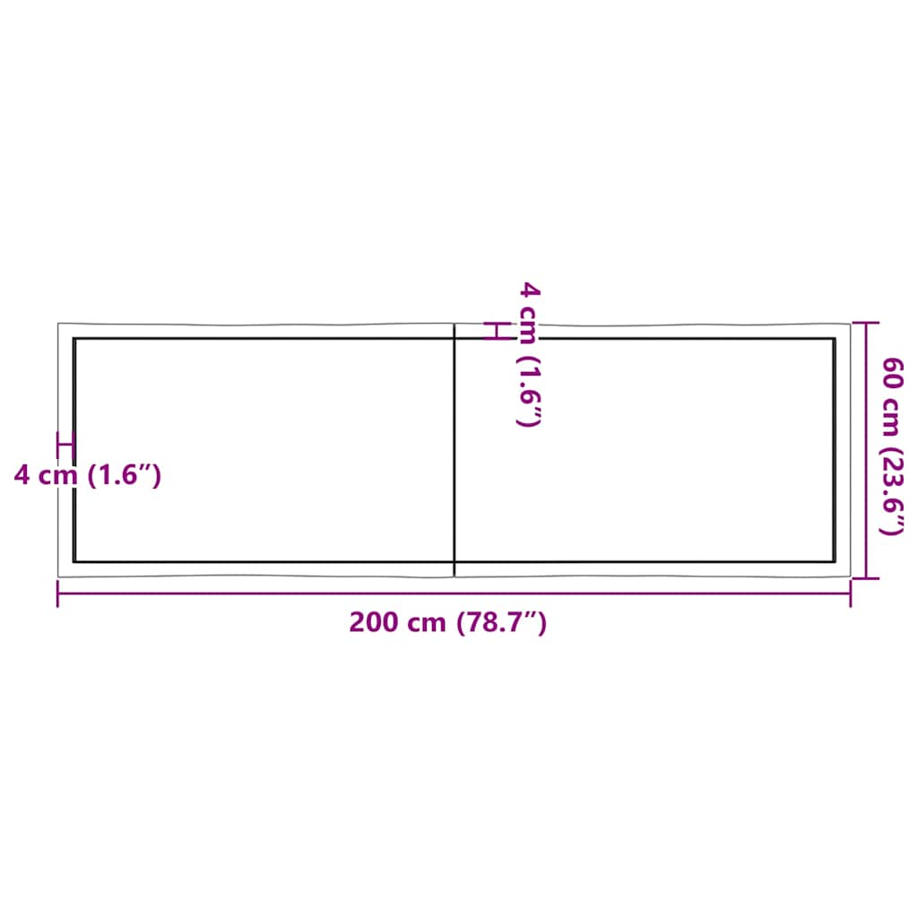 Tafelblad natuurlijke rand 200x60x(2-4) cm eikenhout lichtbruin is nu te koop bij PeponiXL, paradijselijk wonen!