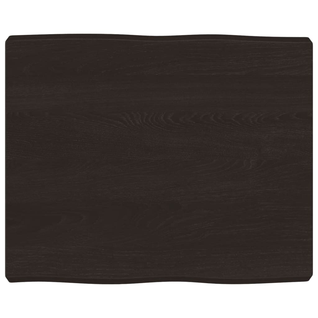 Tafelblad natuurlijke rand 60x50x(2-6) cm eikenhout donkerbruin is nu te koop bij PeponiXL, paradijselijk wonen!