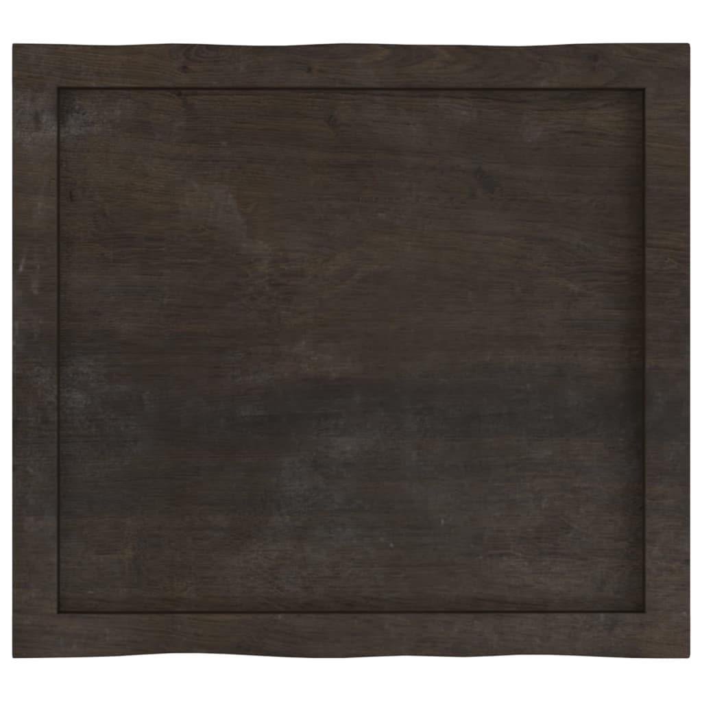 Tafelblad natuurlijke rand 60x50x(2-6) cm eikenhout donkerbruin is nu te koop bij PeponiXL, paradijselijk wonen!