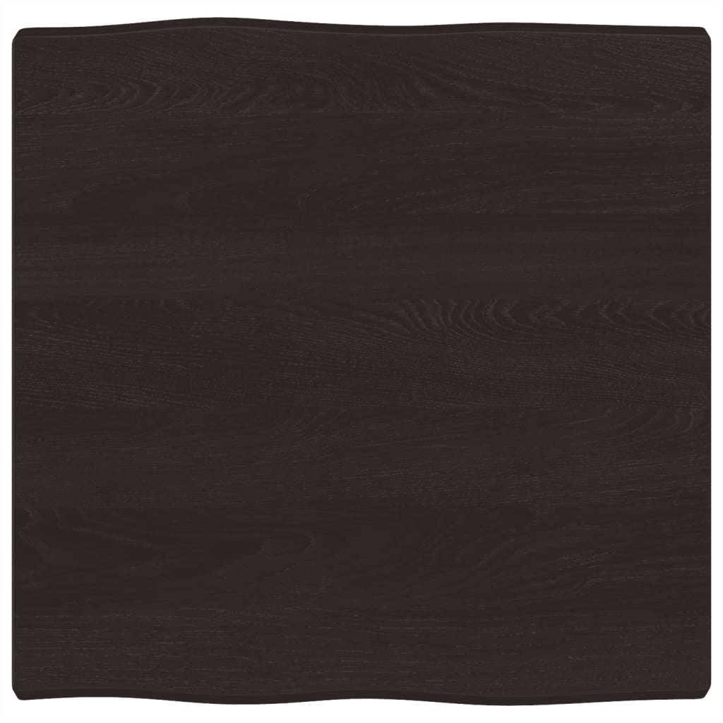 Tafelblad natuurlijke rand 60x60x(2-4) cm eikenhout donkerbruin is nu te koop bij PeponiXL, paradijselijk wonen!