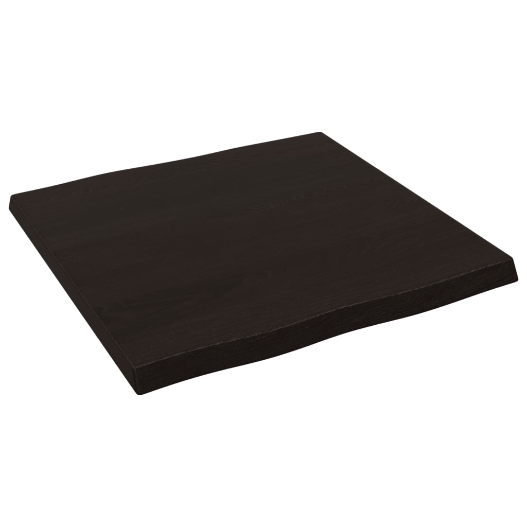 Tafelblad natuurlijke rand 60x60x(2-4) cm eikenhout donkerbruin is nu te koop bij PeponiXL, paradijselijk wonen!