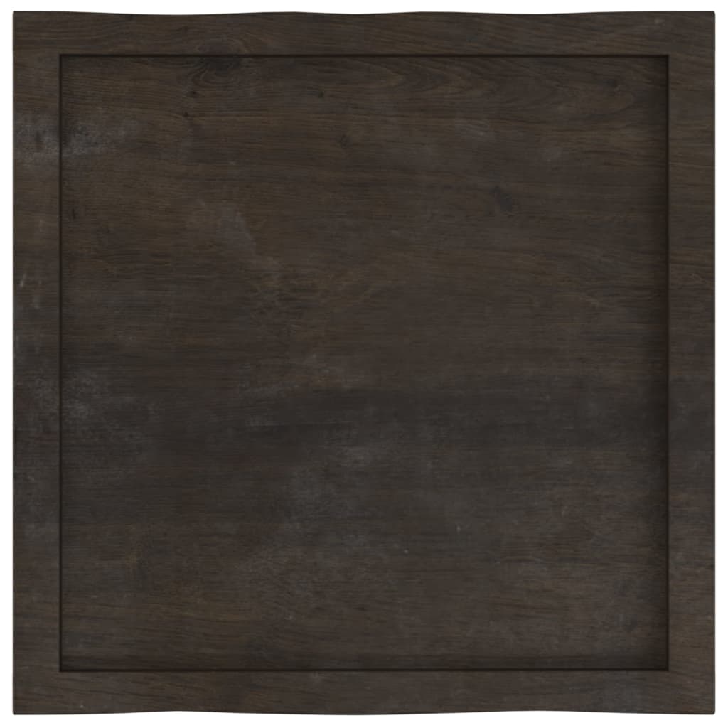 Tafelblad natuurlijke rand 60x60x(2-4) cm eikenhout donkerbruin is nu te koop bij PeponiXL, paradijselijk wonen!