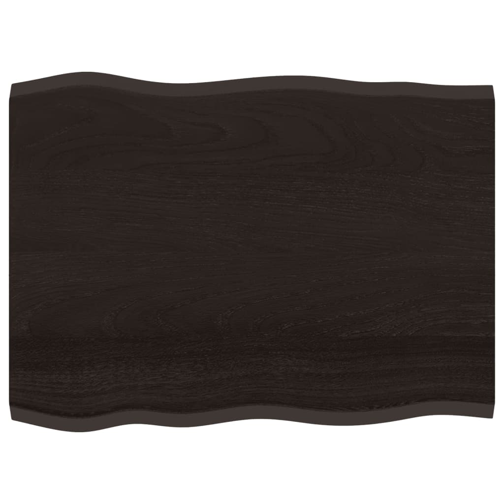 Tafelblad natuurlijke rand 80x60x2 cm eikenhout donkerbruin is nu te koop bij PeponiXL, paradijselijk wonen!