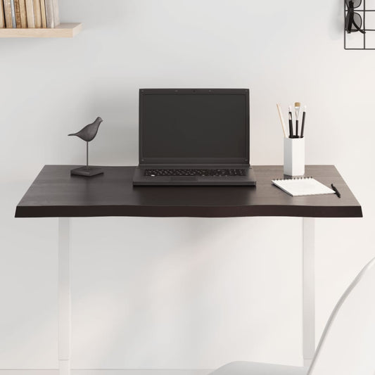 Tafelblad natuurlijke rand 80x60x2 cm eikenhout donkerbruin is nu te koop bij PeponiXL, paradijselijk wonen!