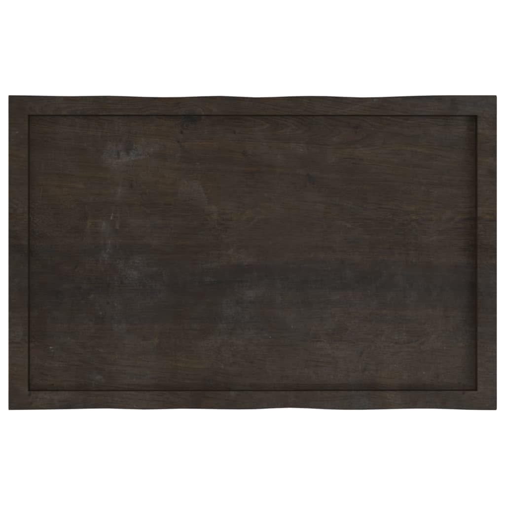 Tafelblad natuurlijke rand 100x60x(2-4)cm eikenhout donkerbruin is nu te koop bij PeponiXL, paradijselijk wonen!