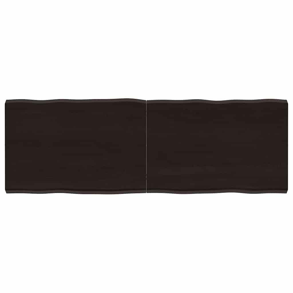 Tafelblad natuurlijke rand 120x40x(2-4)cm eikenhout donkerbruin is nu te koop bij PeponiXL, paradijselijk wonen!