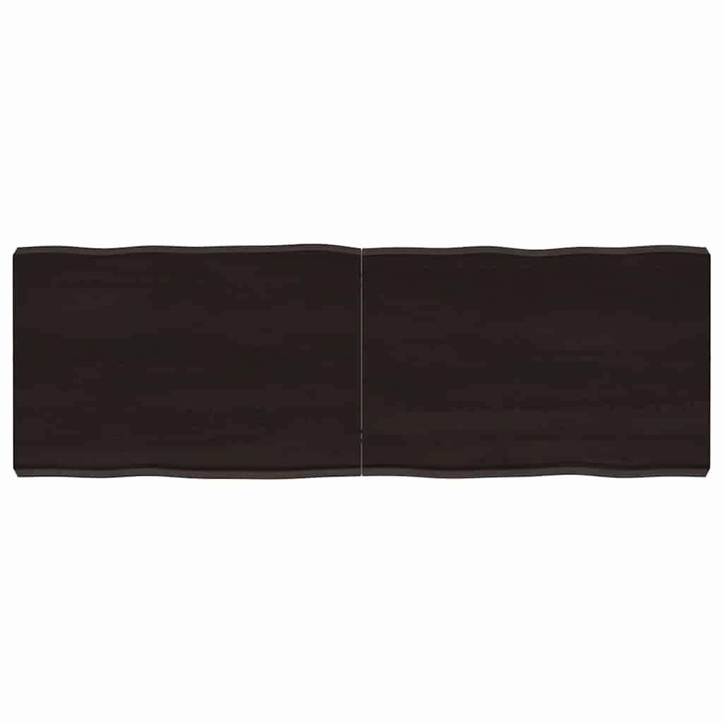 Tafelblad natuurlijke rand 120x40x(2-6)cm eikenhout donkerbruin is nu te koop bij PeponiXL, paradijselijk wonen!