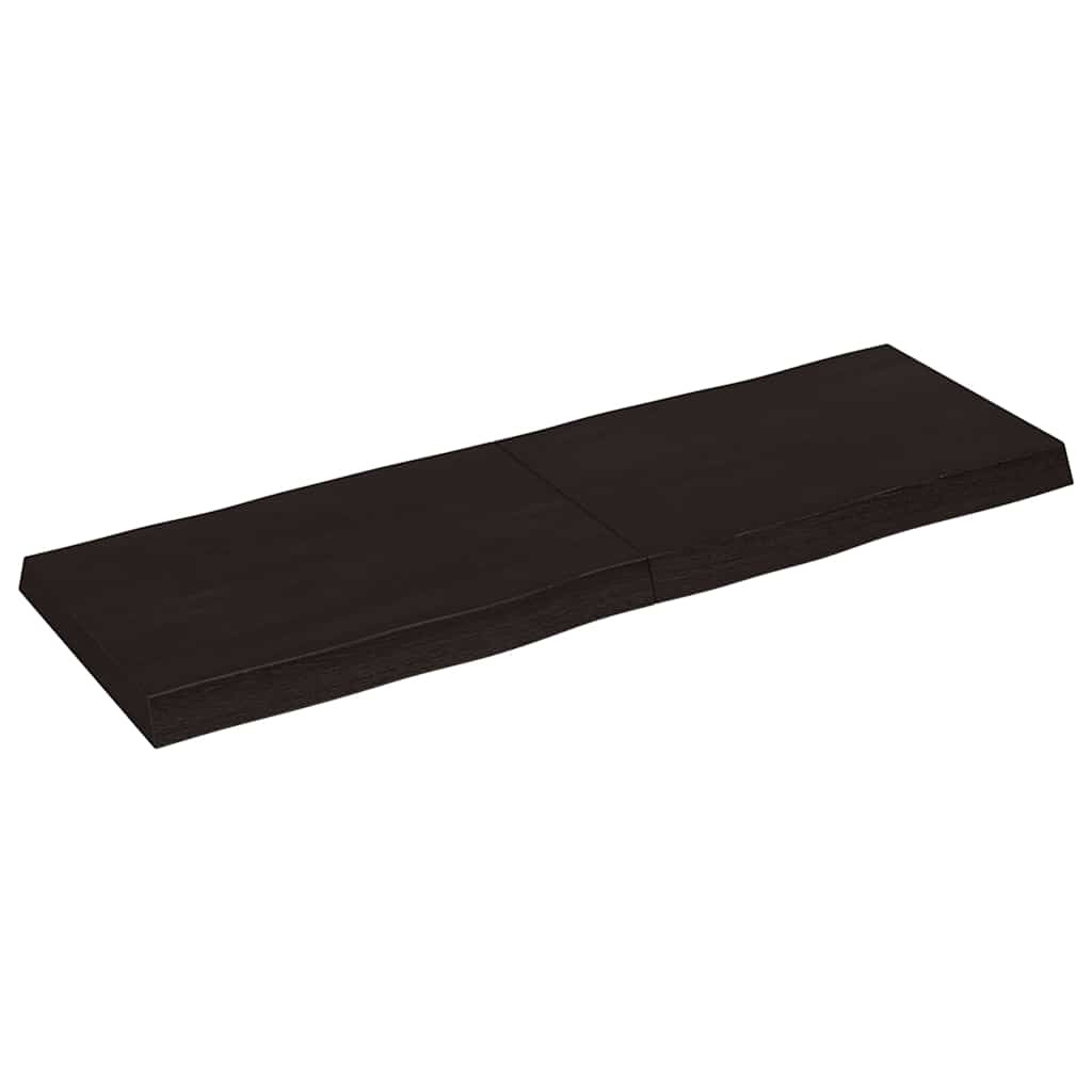 Tafelblad natuurlijke rand 120x40x(2-6)cm eikenhout donkerbruin is nu te koop bij PeponiXL, paradijselijk wonen!