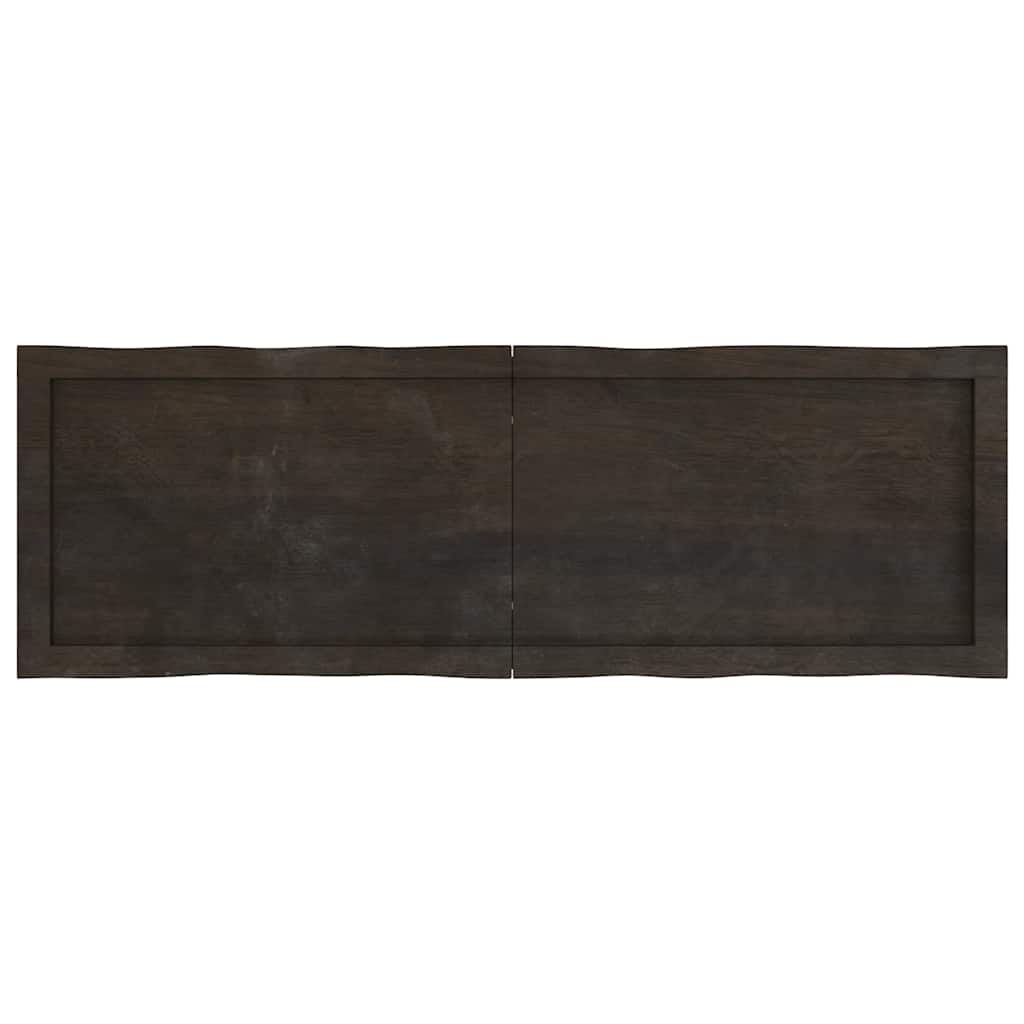 Tafelblad natuurlijke rand 120x40x(2-6)cm eikenhout donkerbruin is nu te koop bij PeponiXL, paradijselijk wonen!
