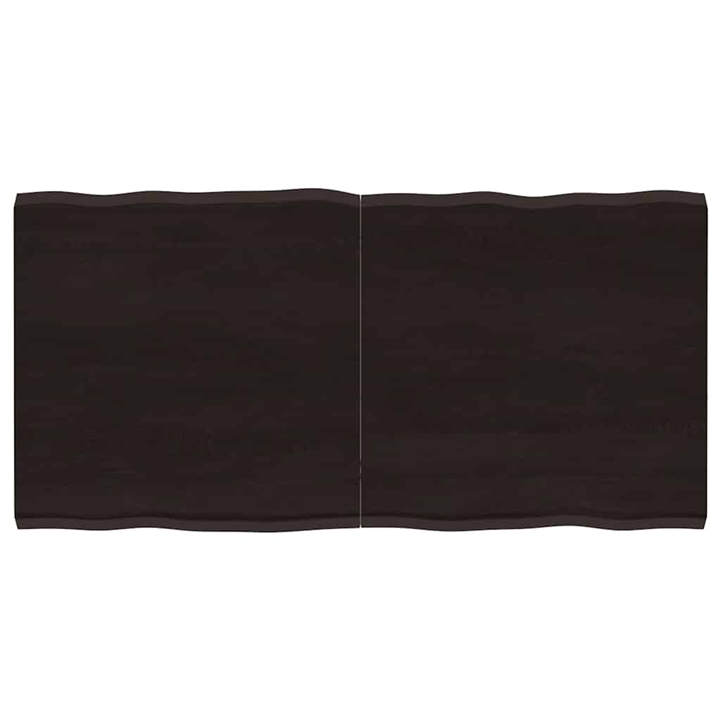 Tafelblad natuurlijke rand 120x60x(2-4)cm eikenhout donkerbruin is nu te koop bij PeponiXL, paradijselijk wonen!