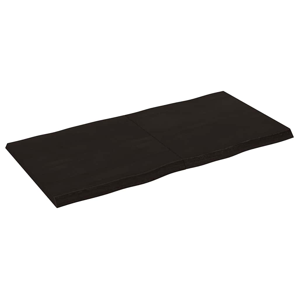 Tafelblad natuurlijke rand 120x60x(2-4)cm eikenhout donkerbruin is nu te koop bij PeponiXL, paradijselijk wonen!