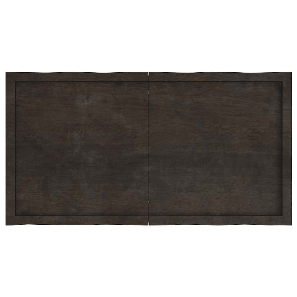 Tafelblad natuurlijke rand 120x60x(2-4)cm eikenhout donkerbruin is nu te koop bij PeponiXL, paradijselijk wonen!