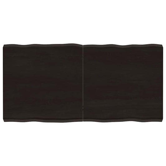 Tafelblad natuurlijke rand 120x60x(2-6)cm eikenhout donkerbruin is nu te koop bij PeponiXL, paradijselijk wonen!