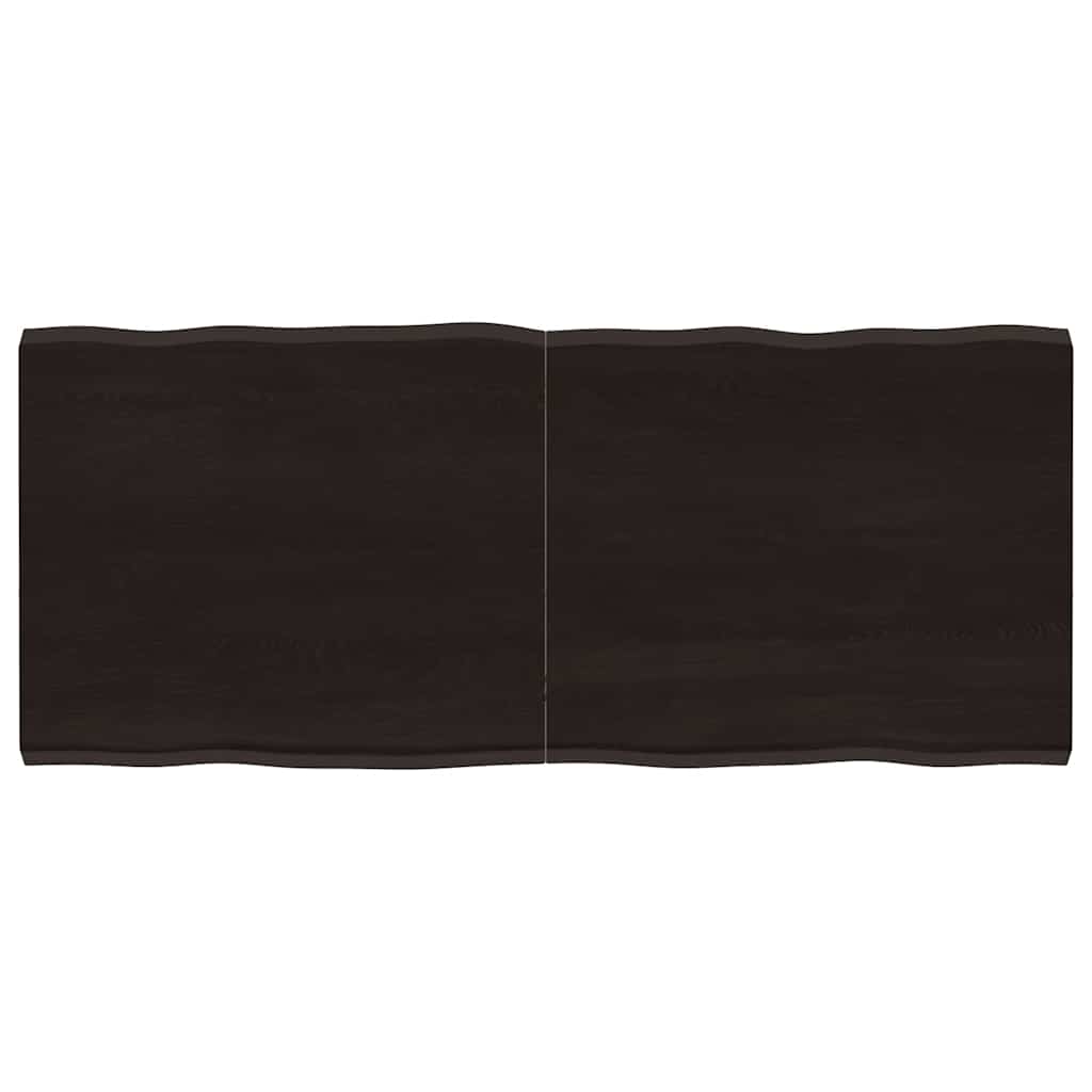 Tafelblad natuurlijke rand 140x60x(2-4)cm eikenhout donkerbruin is nu te koop bij PeponiXL, paradijselijk wonen!