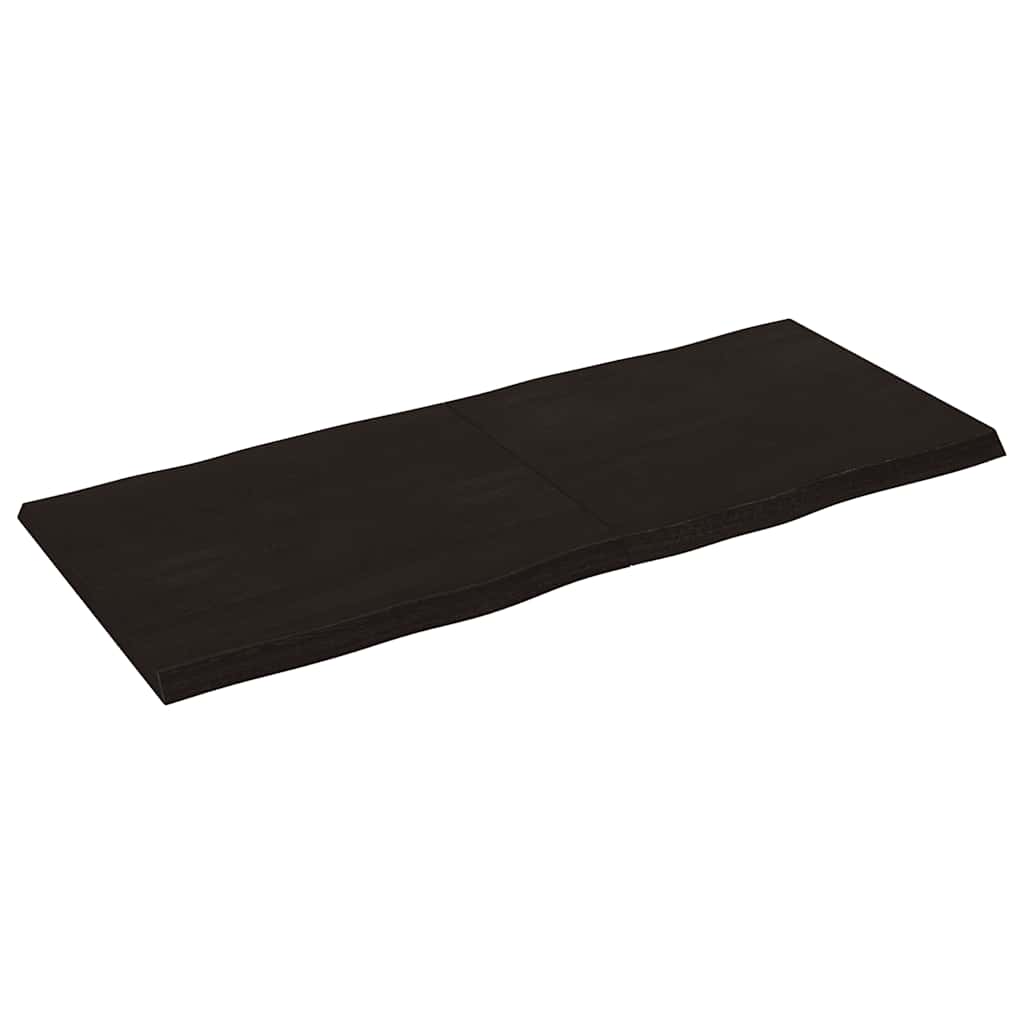 Tafelblad natuurlijke rand 140x60x(2-4)cm eikenhout donkerbruin is nu te koop bij PeponiXL, paradijselijk wonen!