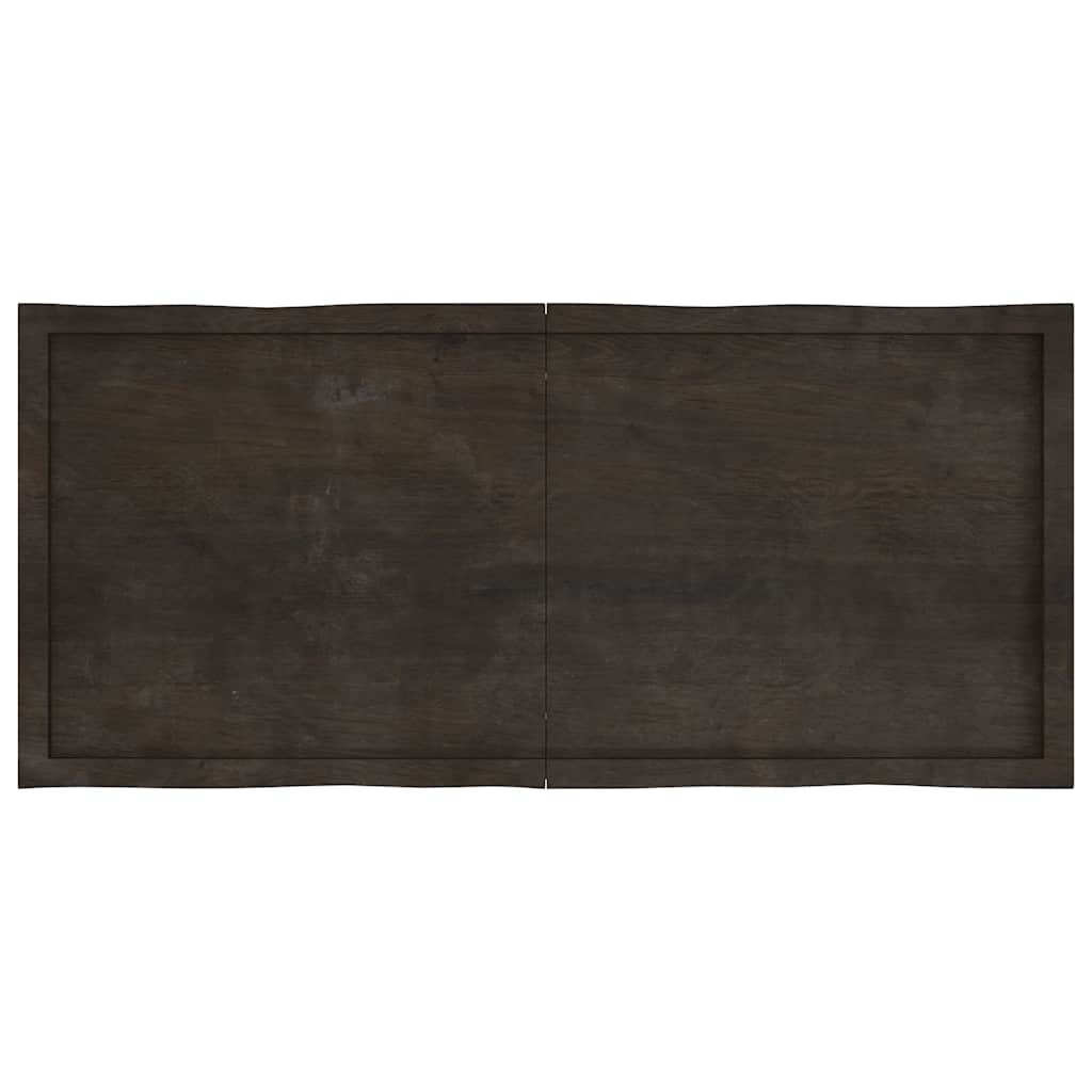 Tafelblad natuurlijke rand 140x60x(2-4)cm eikenhout donkerbruin is nu te koop bij PeponiXL, paradijselijk wonen!