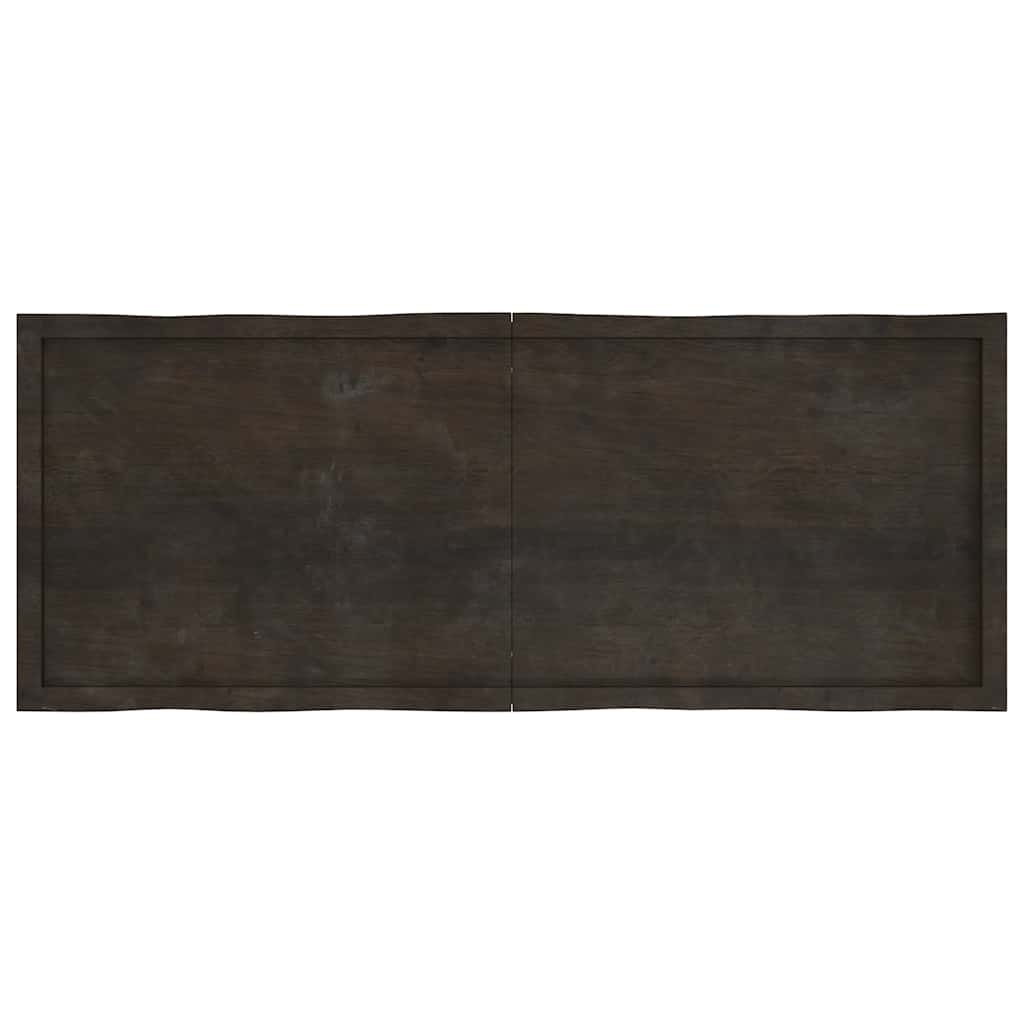 Tafelblad natuurlijke rand 160x60x(2-4)cm eikenhout donkerbruin is nu te koop bij PeponiXL, paradijselijk wonen!
