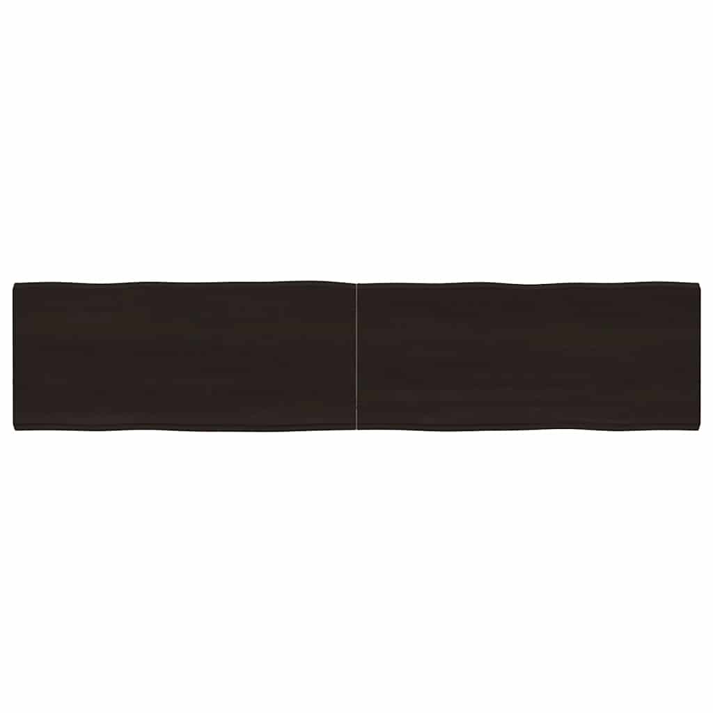 Tafelblad natuurlijke rand 180x40x(2-4)cm eikenhout donkerbruin is nu te koop bij PeponiXL, paradijselijk wonen!