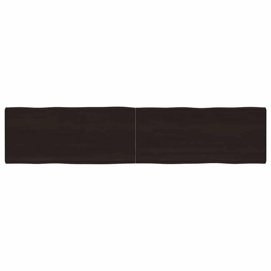 Tafelblad natuurlijke rand 180x40x(2-4)cm eikenhout donkerbruin is nu te koop bij PeponiXL, paradijselijk wonen!