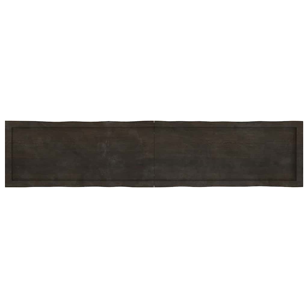 Tafelblad natuurlijke rand 180x40x(2-4)cm eikenhout donkerbruin is nu te koop bij PeponiXL, paradijselijk wonen!