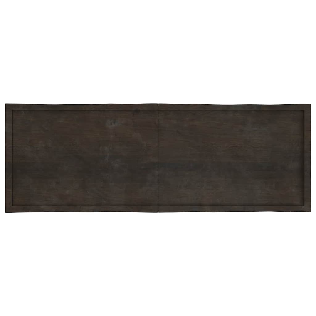 Tafelblad natuurlijke rand 180x60x(2-4)cm eikenhout donkerbruin is nu te koop bij PeponiXL, paradijselijk wonen!