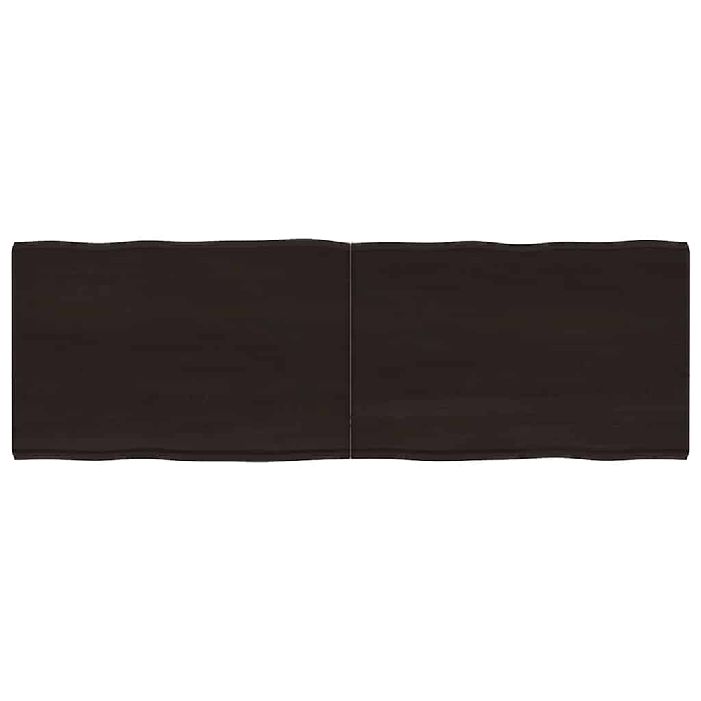 Tafelblad natuurlijke rand 180x60x(2-6)cm eikenhout donkerbruin is nu te koop bij PeponiXL, paradijselijk wonen!