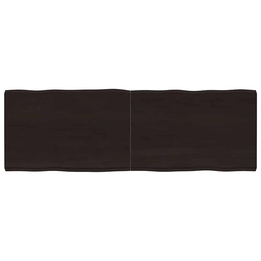 Tafelblad natuurlijke rand 180x60x(2-6)cm eikenhout donkerbruin is nu te koop bij PeponiXL, paradijselijk wonen!